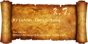 Kriston Tarziciusz névjegykártya